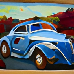 generated: a painting of a sport car in the style of Monet #7